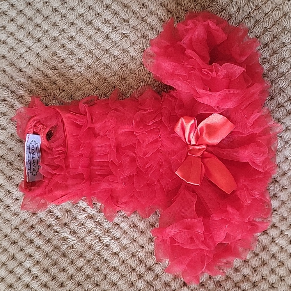 Pawpatu Red Ruffled Dog Dress